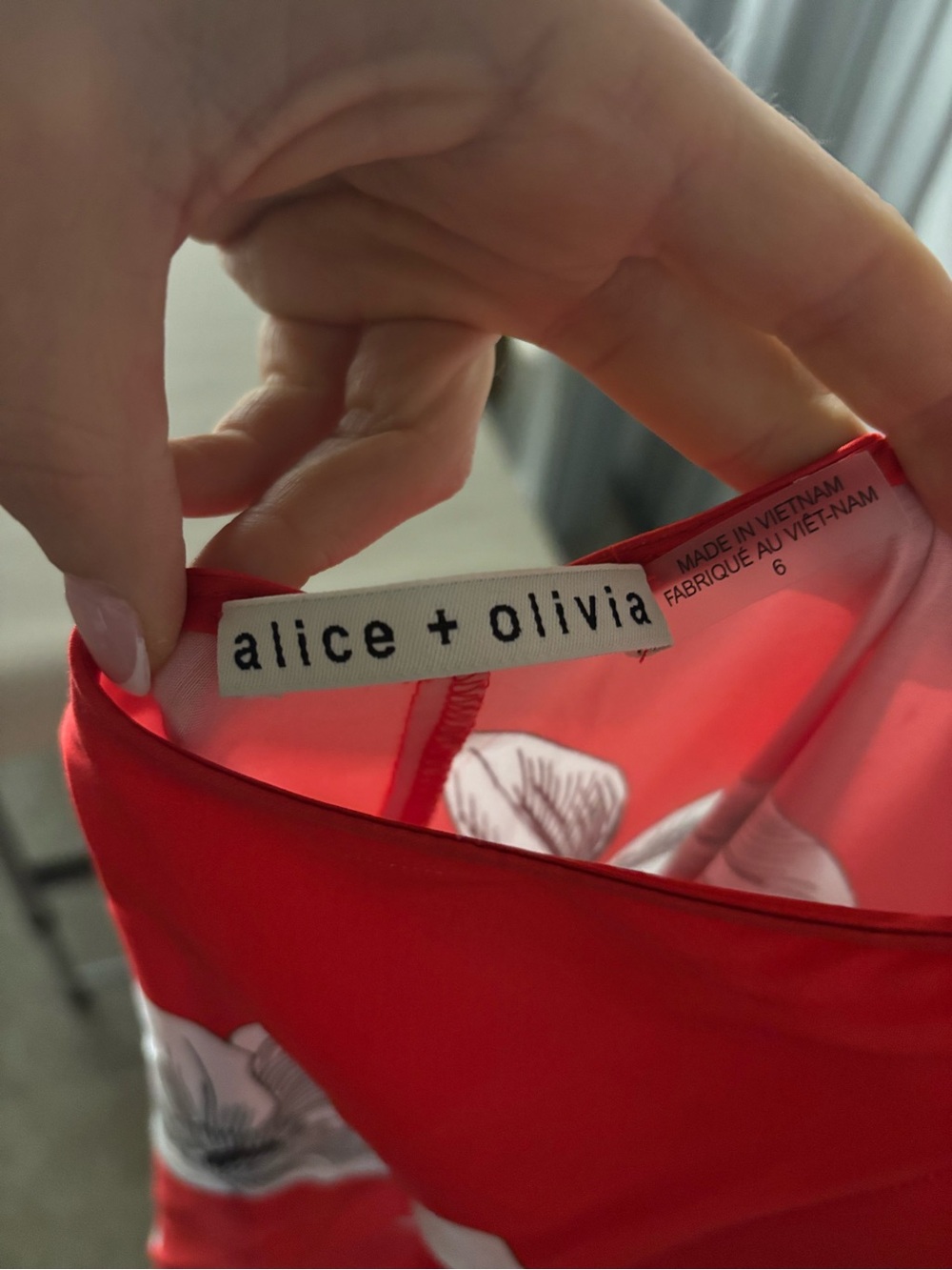 Alice + Olivia Paloma Slip Maxi Dress | Red Floral Print | Size 6 | Worn Once - Picture 8 of 8
